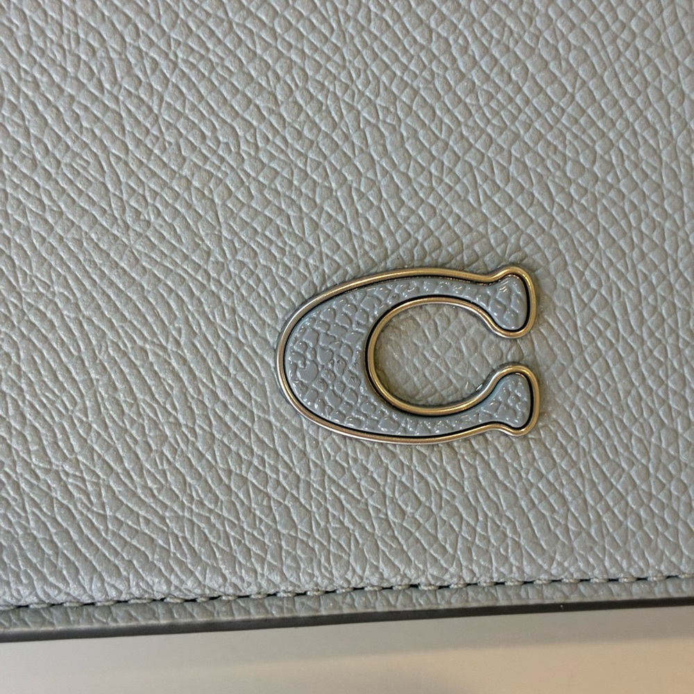 Coach Pouch Bag Sky Blue Leather - Picture 3 of 9